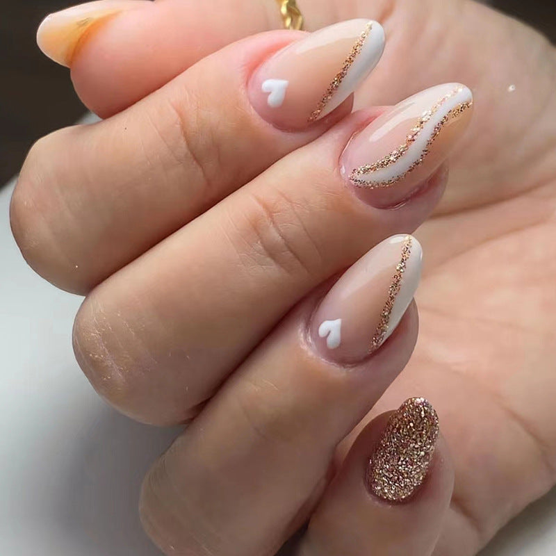 Minimalist French fake nail premium design