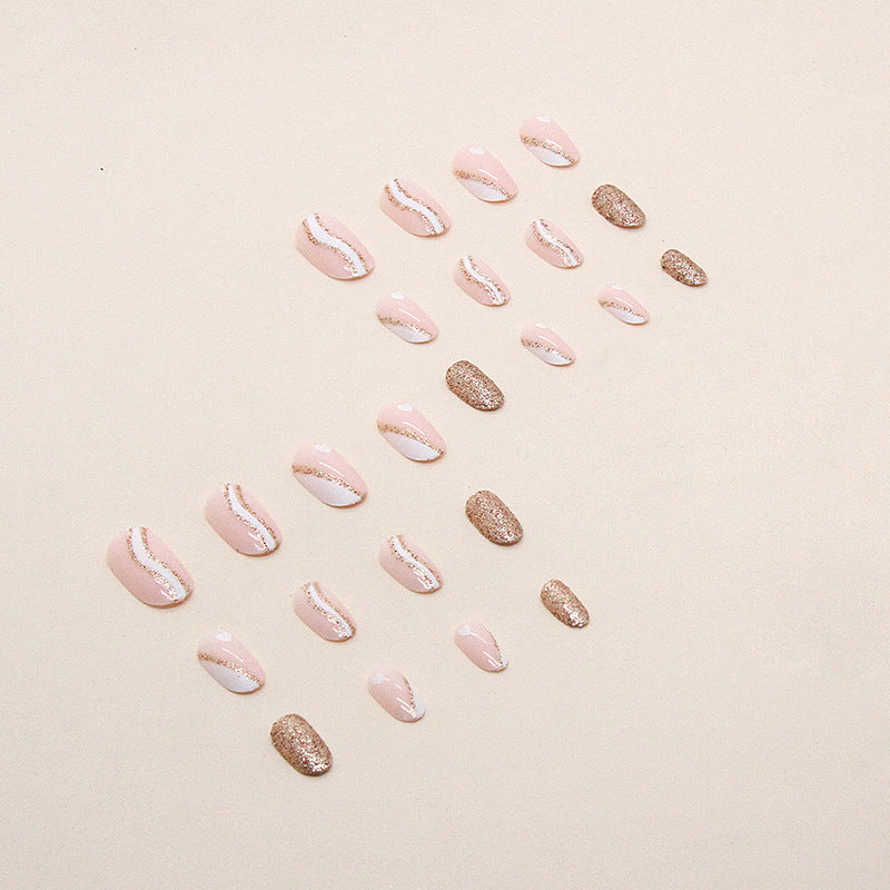 Minimalist French fake nail premium design