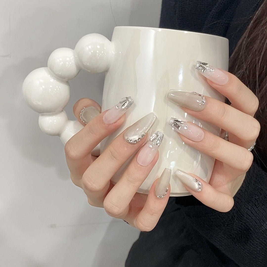 Cat's Eye Nail Manicure Handmade Nail Pure color & shine Handmade Wearing Nail