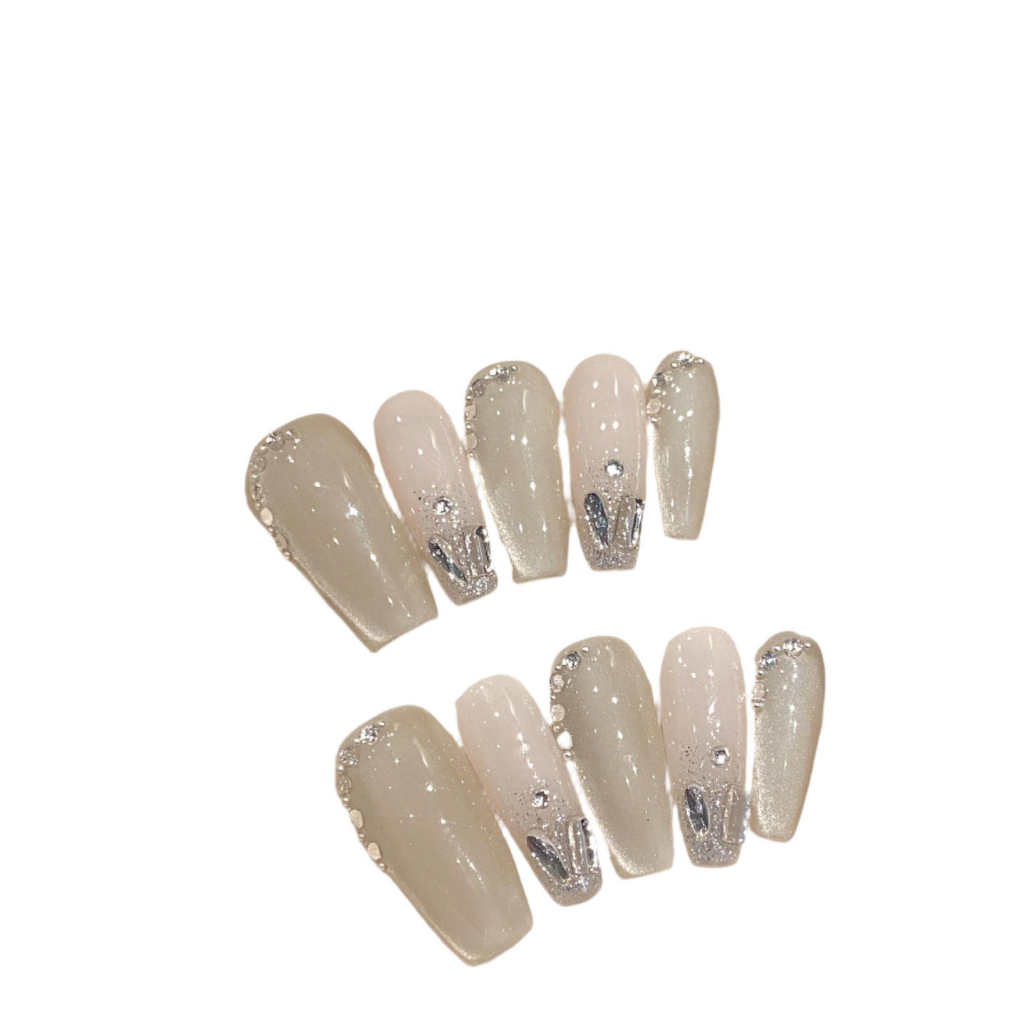 Cat's Eye Nail Manicure Handmade Nail Pure color & shine Handmade Wearing Nail
