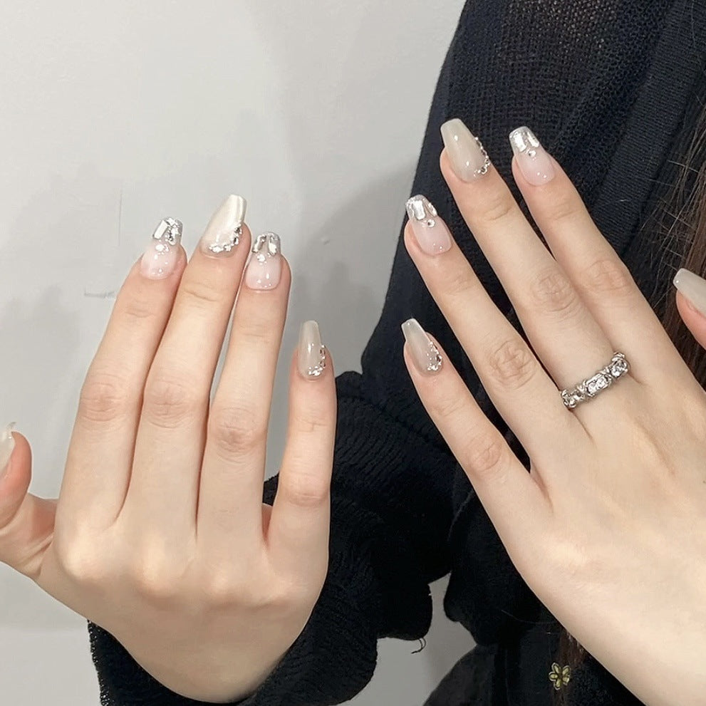 Cat's Eye Nail Manicure Handmade Nail Pure color & shine Handmade Wearing Nail