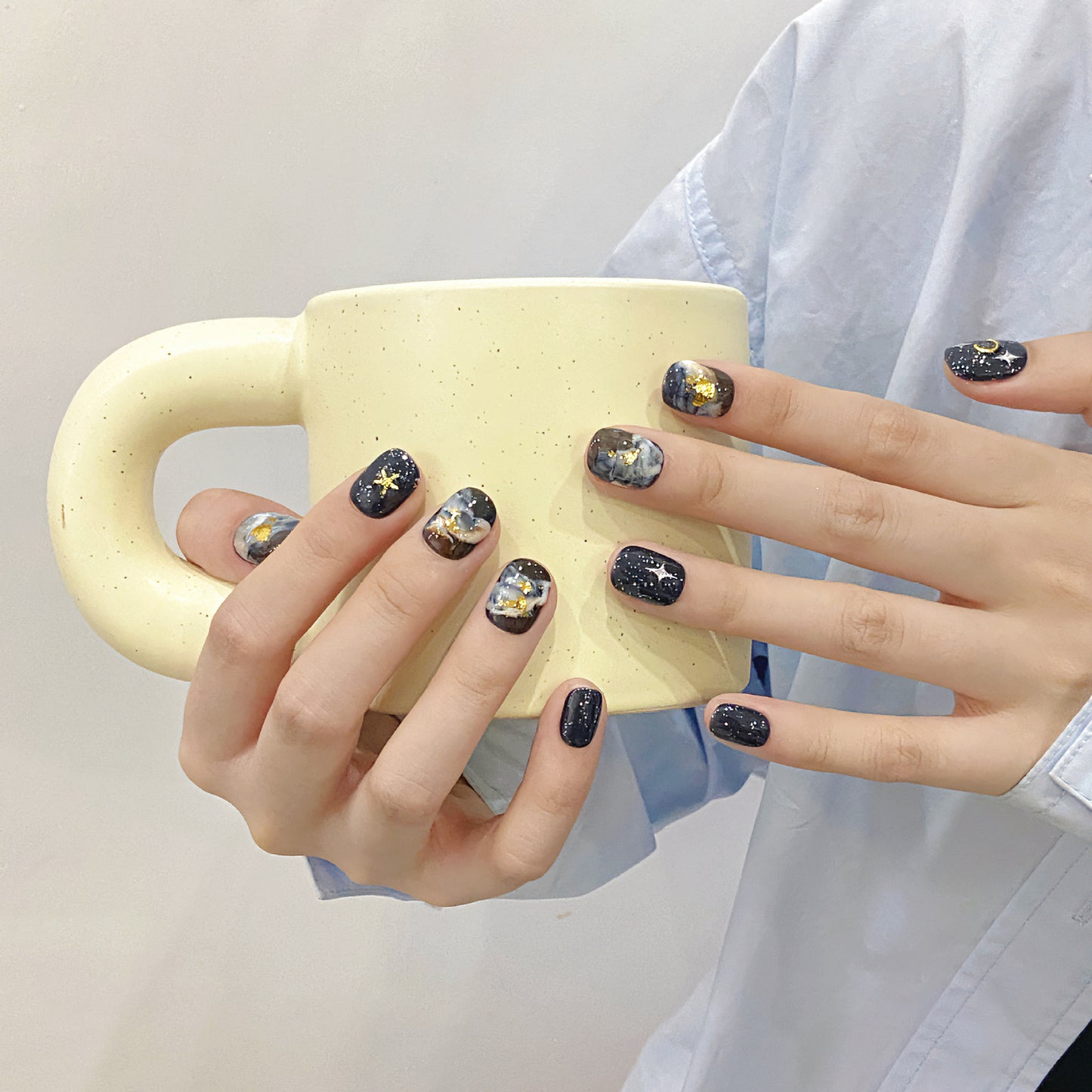 2024 New arrivals Handmade False nails Advanced Paint Art Hand drawn Small and Sweet Short Nail