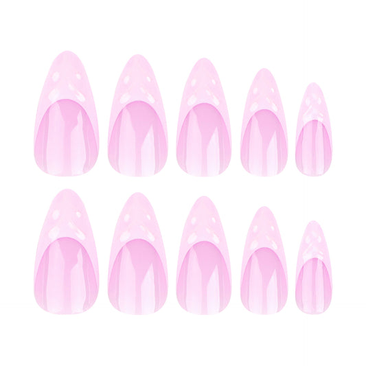 Short pinky Almond nail 3D waves