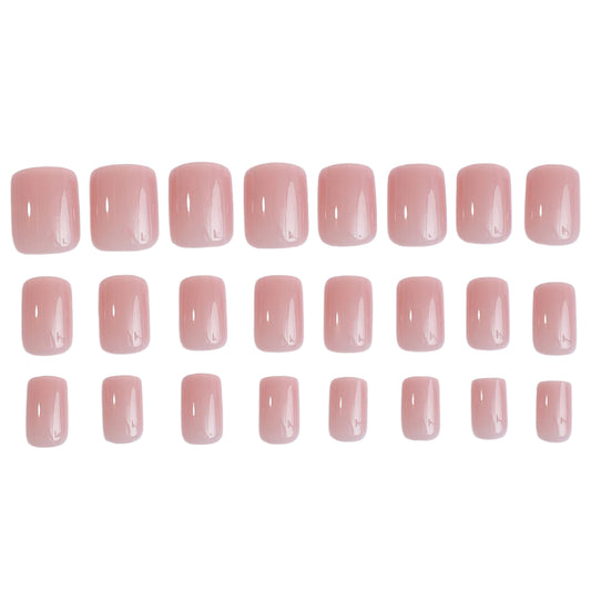 Jelly Nails im French-Stil in reinem Pink, 24 Stück im Karton mit Nagelfeile und zwei Klebeblättern