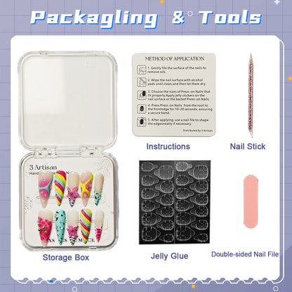 10pcs Handmade Long Stiletto Press On Nails, Nude Pink Burgundy Retro French with Gold Swirl & 3D Star Beads