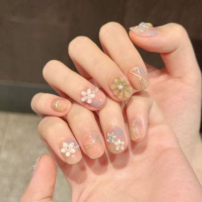 10Pcs Cartoon Pattern Handmade Press on Nails Cute Fake Nails Wearable Stick-on Nails Full Cover False Nail Накладные Ногти 네일팁