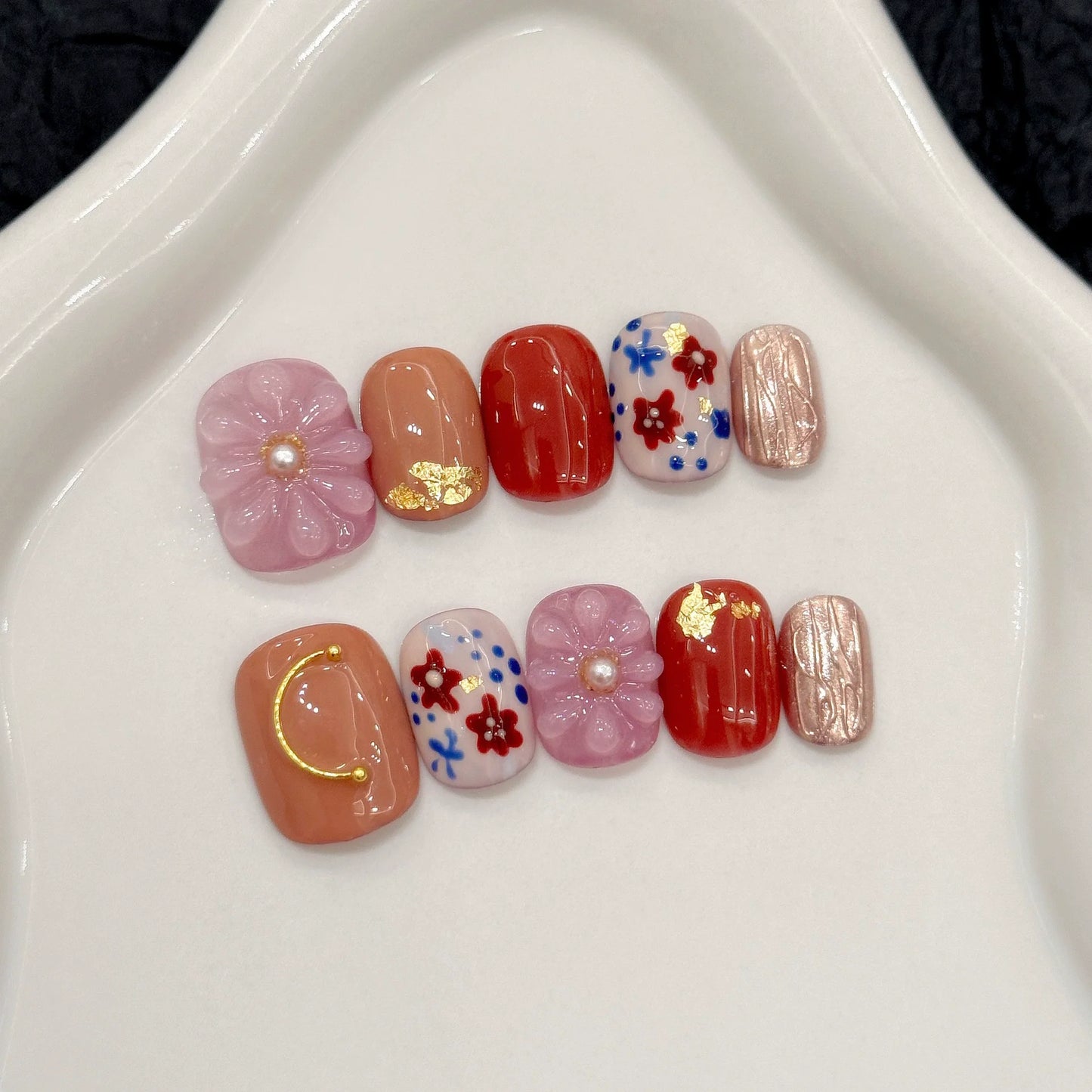 10Pcs Cartoon Pattern Handmade Press on Nails Cute Fake Nails Wearable Stick-on Nails Full Cover False Nail Накладные Ногти 네일팁